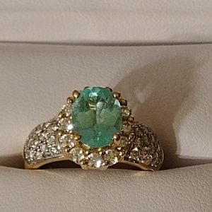 14 karat gold Paraiba Tourmaline ring
